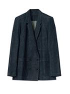 Lemaire - Double-breasted Denim Jacket - Womens - Dark Indigo