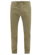 Rrl - Officers Flat-front Cotton-twill Trousers - Mens - Olive Green