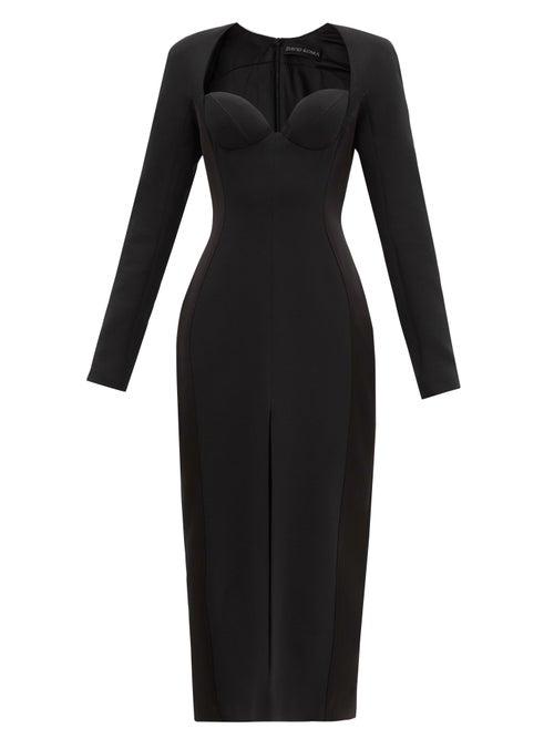 Matchesfashion.com David Koma - Sweetheart-neckline Cady Dress - Womens - Black