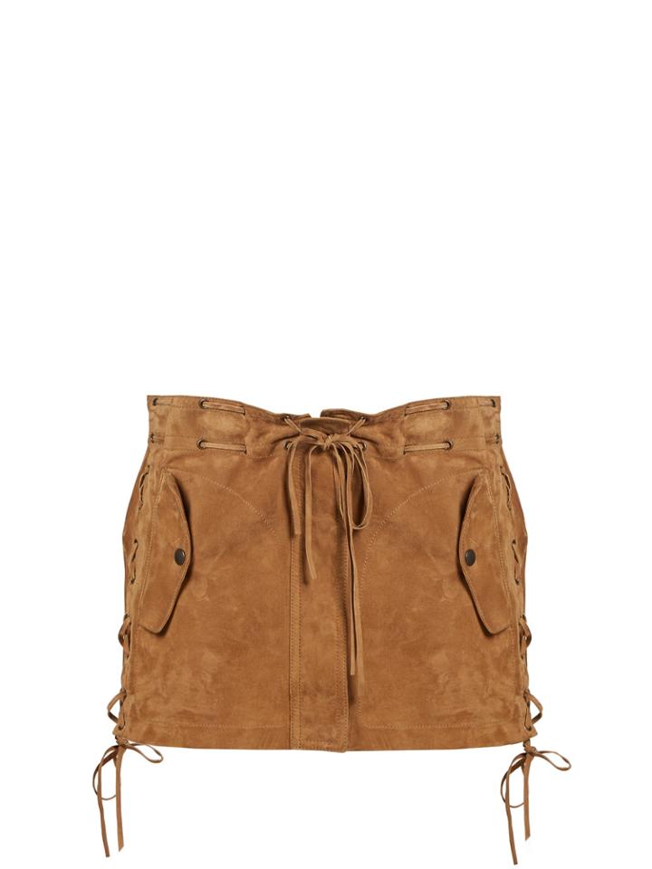 Saint Laurent Laced Suede Mini Skirt
