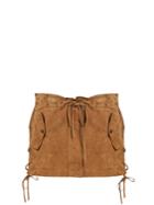 Saint Laurent Laced Suede Mini Skirt