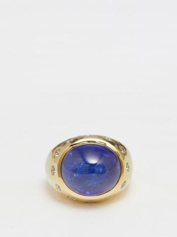 Octavia Elizabeth - Blossom Diamond, Tanzanite & 18kt Gold Ring - Womens - Blue Multi