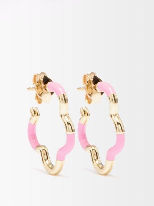 Bea Bongiasca - B Mini Enamel & 9kt Gold Earrings - Womens - Pink