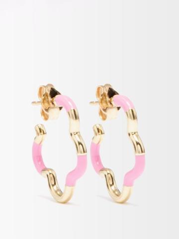 Bea Bongiasca - B Mini Enamel & 9kt Gold Earrings - Womens - Pink