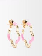 Bea Bongiasca - B Mini Enamel & 9kt Gold Earrings - Womens - Pink