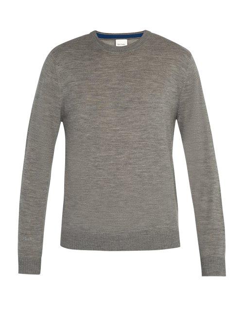 Matchesfashion.com Paul Smith - Crew Neck Wool Sweater - Mens - Light Grey