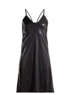 Matchesfashion.com Norma Kamali - V Neck Metallic Slip Dress - Womens - Black