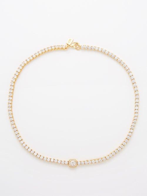 Crystal Haze - Duchess Cubic Zirconia & 18kt Gold-plated Necklace - Womens - Gold Multi