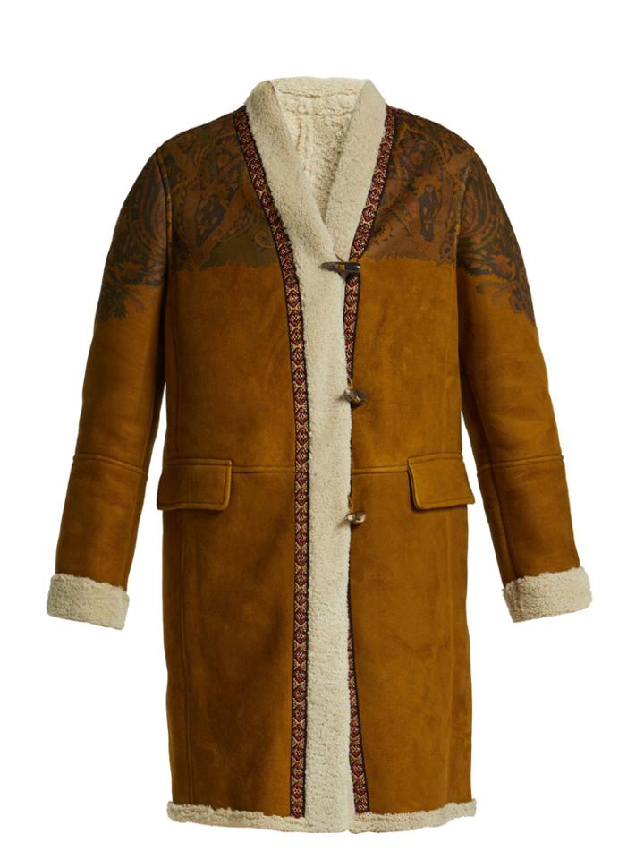 Etro Ribbon-trim Shearling Coat