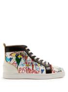 Christian Louboutin Louis High-top Loubi Tag-printed Leather Trainers