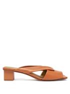 Matchesfashion.com Gray Matters - Loop Crossover Leather Mules - Womens - Tan