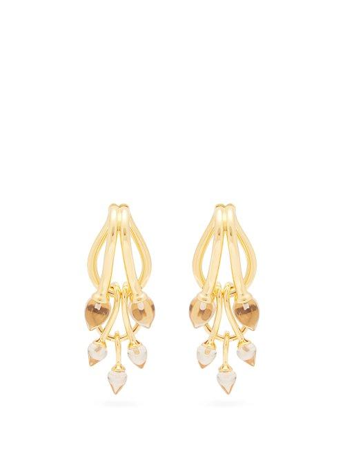 Matchesfashion.com Ryan Storer - Chain Of Tears 14kt Gold Plated Earrings - Womens - Gold