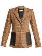 Sonia Rykiel Leather-pocket Wool-blend Tweed Blazer