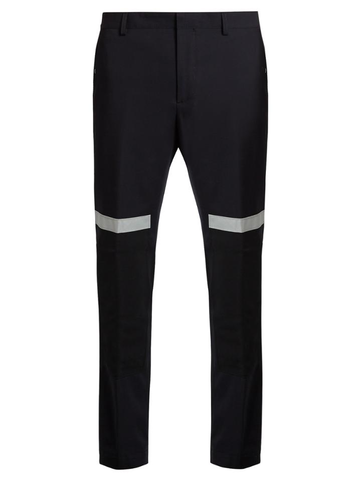 Lanvin Contrast-panel Wool Slim-leg Trousers