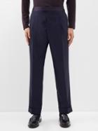 Officine Gnrale - Hector Pleated Wool Suit Trousers - Mens - Navy