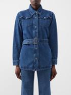 A.p.c. - Zoe Belted Denim Jacket - Womens - Mid Denim