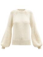 Chlo - Balloon-sleeve Wool-blend Sweater - Womens - White