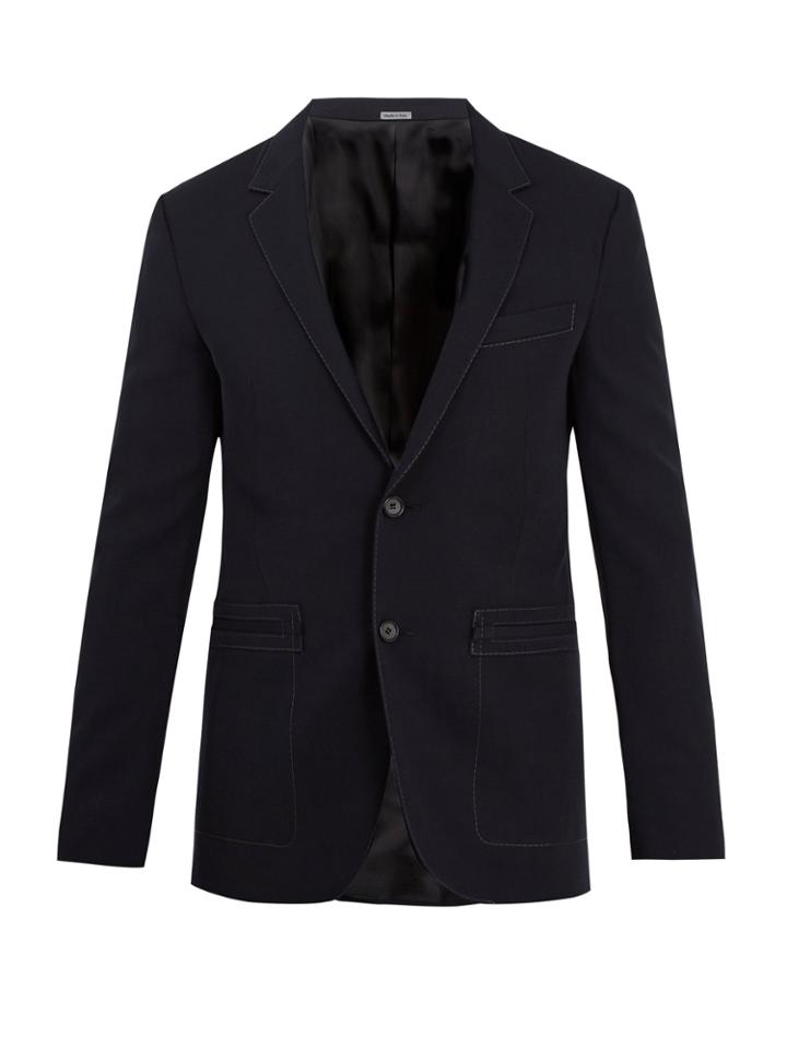 Lanvin Contrast-stitch Wool Blazer