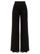 Matchesfashion.com Galvan - Double-layered Georgette Wide-leg Trousers - Womens - Black