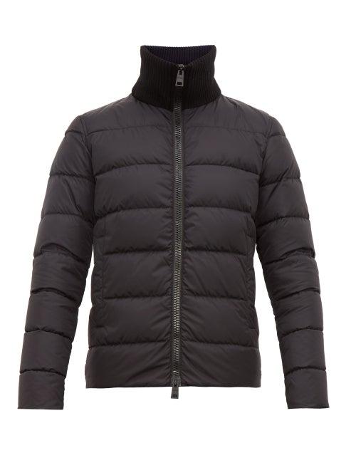 Matchesfashion.com Herno - Chamonix Ribbed Neck Quilted Down Coat - Mens - Black