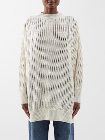 Sa Su Phi - Open-knit Cashmere Sweater - Womens - Ivory