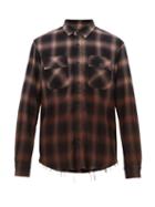 Matchesfashion.com Amiri - Gradated Check Raw Hem Cotton Blend Shirt - Mens - Multi