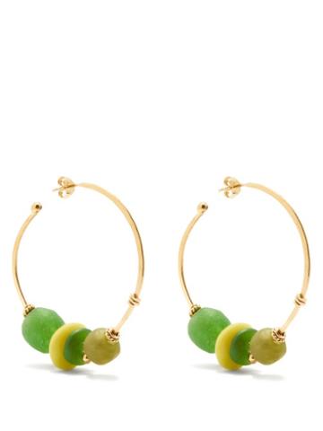 Katerina Makriyianni - Spring Breeze Gold Vermeil Hoop Earrings - Womens - Green Gold