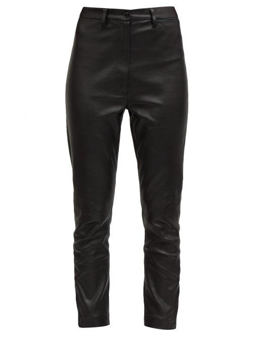 Matchesfashion.com Ann Demeulemeester - Mid-rise Skinny Leather Trousers - Womens - Black