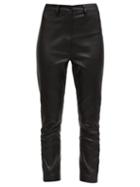 Matchesfashion.com Ann Demeulemeester - Mid-rise Skinny Leather Trousers - Womens - Black