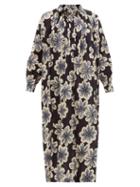 Matchesfashion.com Dodo Bar Or - Vyan Floral Print Cotton Dress - Womens - Black Multi