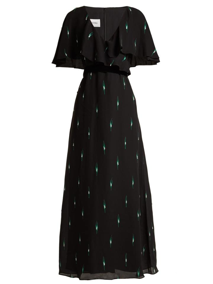 Valentino Crystal-embellished Silk Crepe De Chine Gown