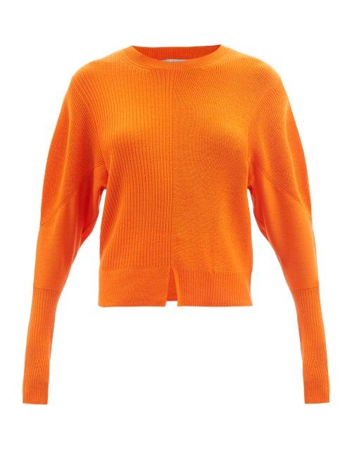 Stella Mccartney - Mix-stitch Virgin Wool Sweater - Womens - Orange