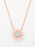 Irene Neuwirth - Tropical Flower Opal, Aquamarine & Gold Necklace - Womens - Pink Multi