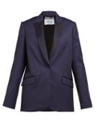 Matchesfashion.com Pallas X Claire Thomson-jonville - Eagle Pinstriped Single Breasted Wool Blazer - Womens - Navy