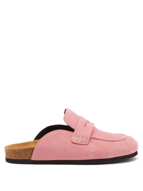 Jw Anderson - Backless Suede Loafers - Womens - Pink