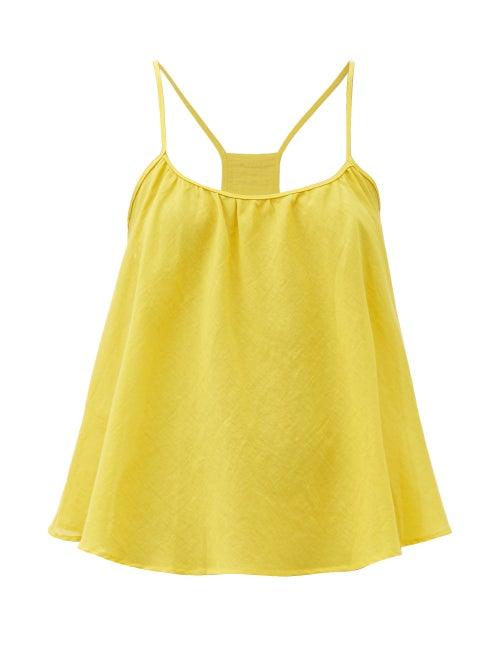 Matchesfashion.com Loup Charmant - Scoop-neck Organic-cotton Cami Top - Womens - Yellow
