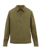 Matchesfashion.com Barena Venezia - Bagio Zipped Cotton-poplin Shirt - Mens - Khaki