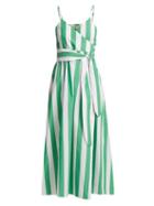 Matchesfashion.com Mara Hoffman - Alma Bungalow Stripe Wrap Dress - Womens - Green Stripe