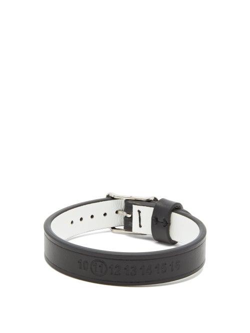 Matchesfashion.com Maison Margiela - Logo-debossed Leather Bracelet - Mens - Black