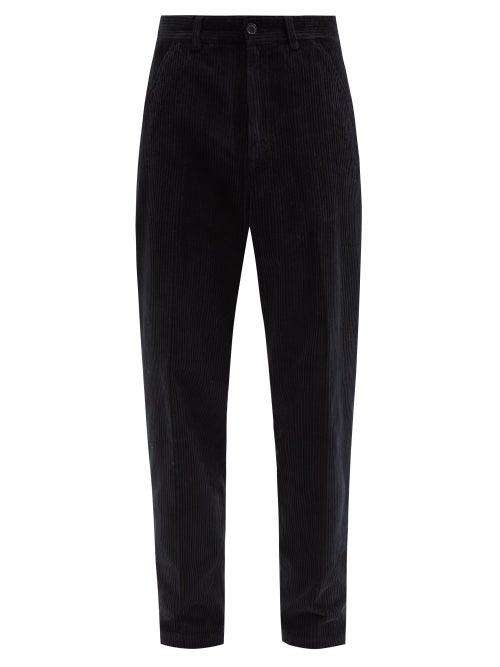 Matchesfashion.com Our Legacy - High-rise Cotton-corduroy Straight-leg Trousers - Mens - Black