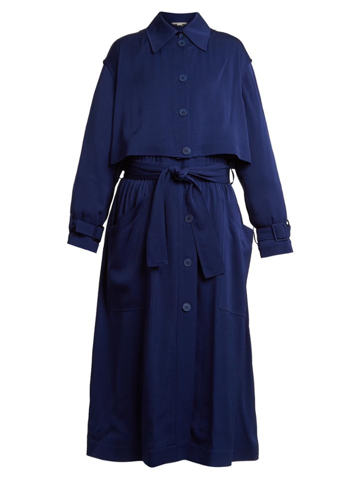 Stella Mccartney Caban Elasticated-waist Crepe Trench Coat