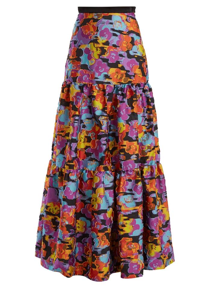 Mary Katrantzou Bridge Floral Fil-coup Skirt