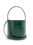Matchesfashion.com Staud - Bissett Crocodile Effect Leather Bucket Bag - Womens - Green
