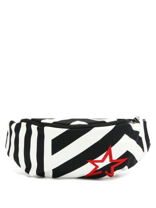 Matchesfashion.com Perfect Moment - Star-embroidered Striped Soft-shell Belt Bag - Womens - Black White