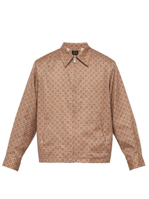 Matchesfashion.com Needles - Geometric Print Satin Jacket - Mens - Pink