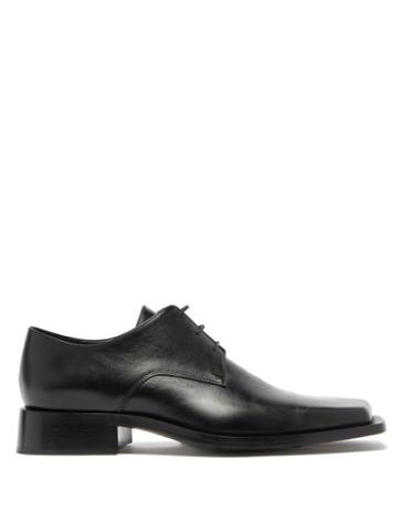 Mens Shoes Balenciaga - Cut Leather Derby Shoes - Mens - Black