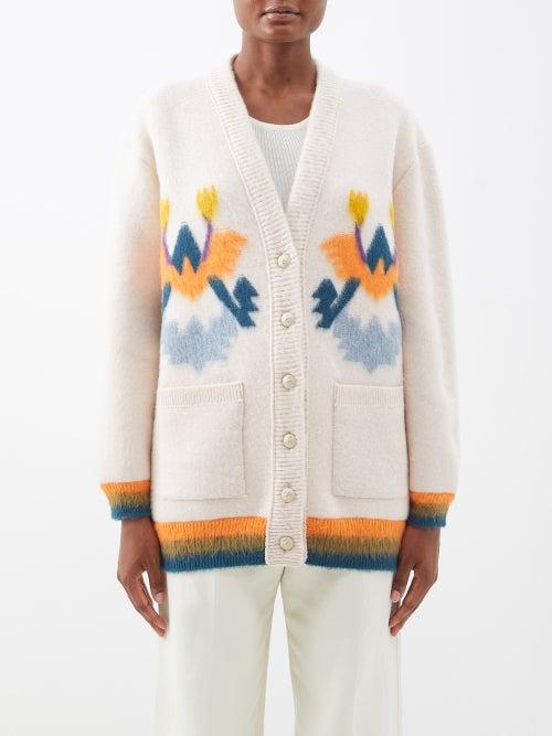 Etro - Outlaw Intarsia Wool-blend Cardigan - Womens - Multi