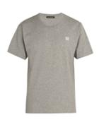Matchesfashion.com Acne Studios - Nash Face Embroidered Cotton Jersey T Shirt - Mens - Grey