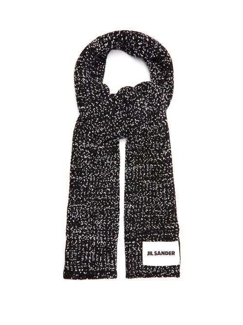 Matchesfashion.com Jil Sander - Mlange Wool Blend Scarf - Womens - Black