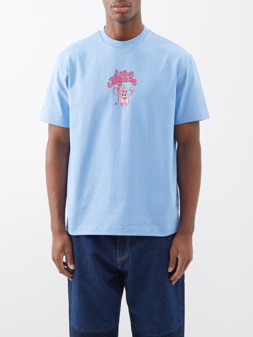 Jacquemus - Bag-print Cotton-jersey T-shirt - Mens - Light Blue
